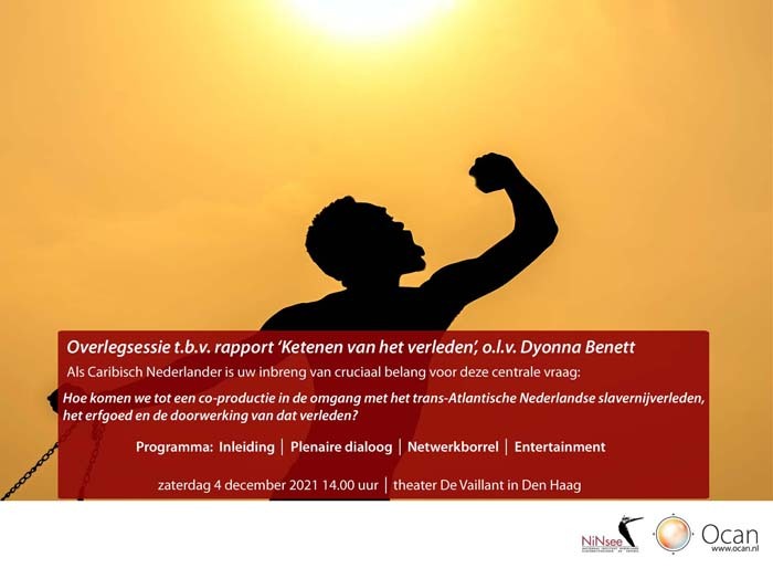 Flyer Overlegessie slavernijverleden Ocan ism NiNsee 4 dec 2021 WEB II Caribisch