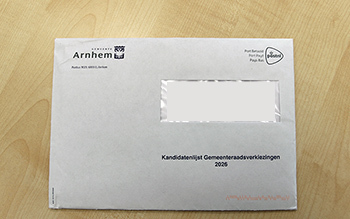 Kandidatenlist envelop gemeenteraadsverkiezingen 2026  ocan caribisch democratie stemmen