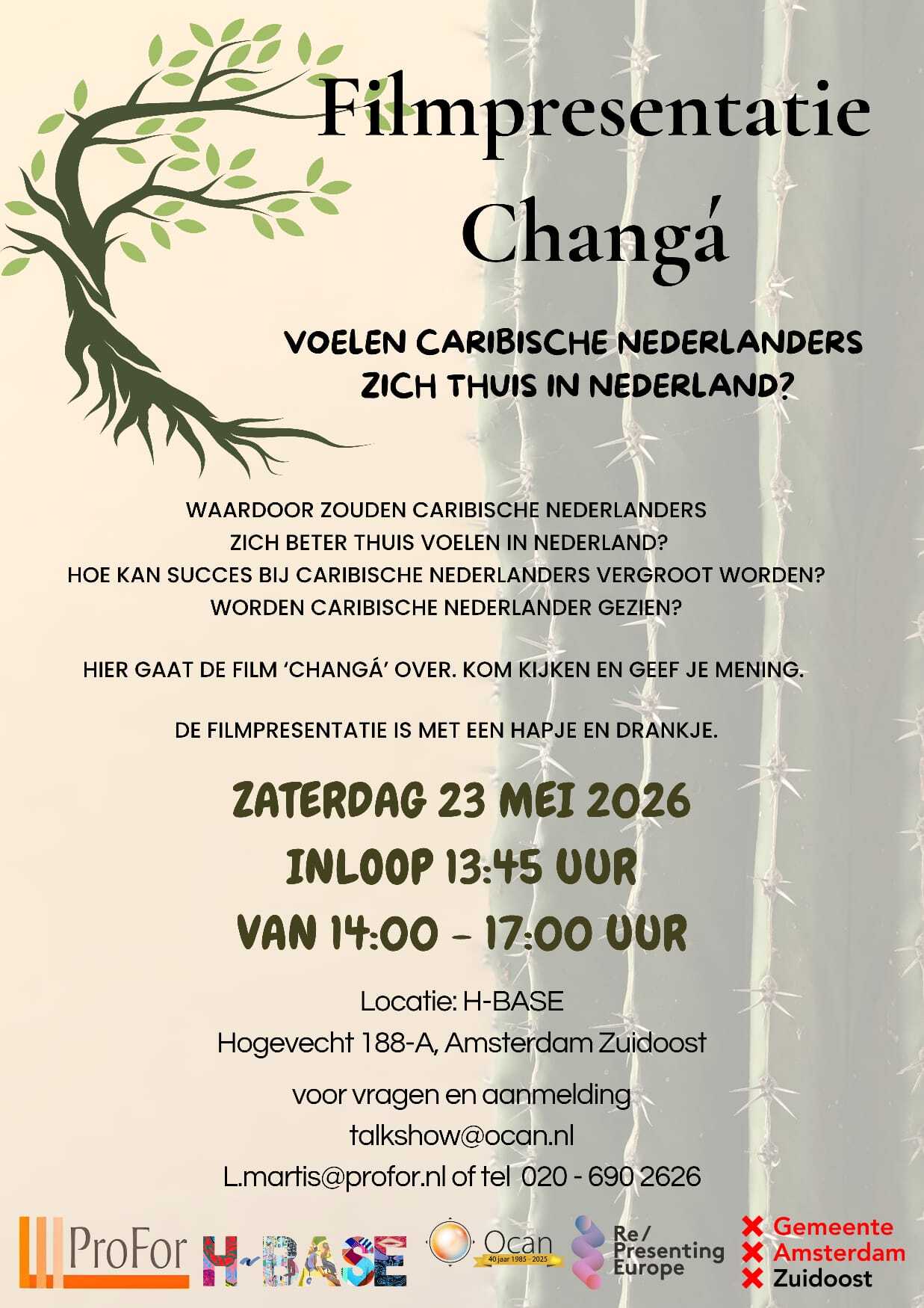 Flyer Ocan talkshow Re Presenting Europe 23 mei caribisch