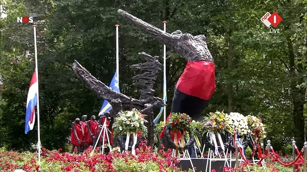 Screenshot NOS 1 juli 2020 Nationale Herdenking Slavernijverleden Ooosterpark Keti Koti Ocan Caribisch