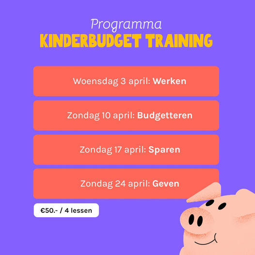 Flyer oproep Kinderbudget training Jeugd Financien Ocan caribisch