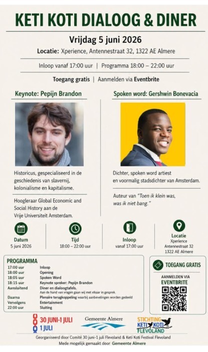 Uitnodiging Comite Flevoland Keti Koti 5 juni Ocan Caribisch